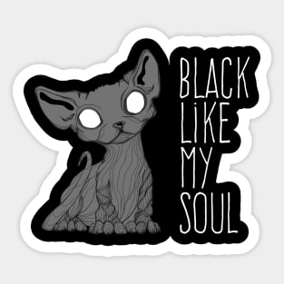 Black like my soul Kitten Sticker